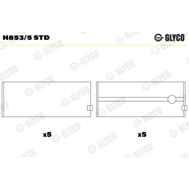 Комплект вкладышей двигателя Glyco h853/5std