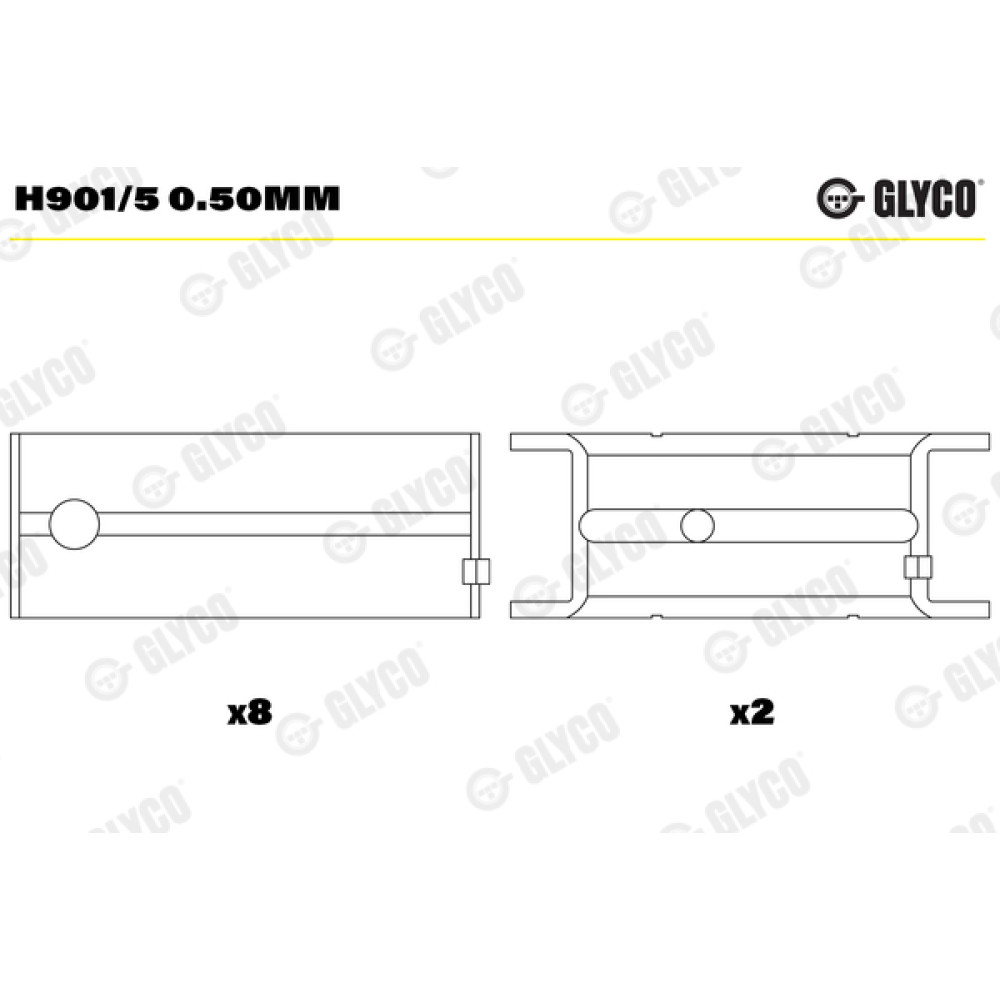 Комплект вкладышей двигателя Glyco h901/5050mm