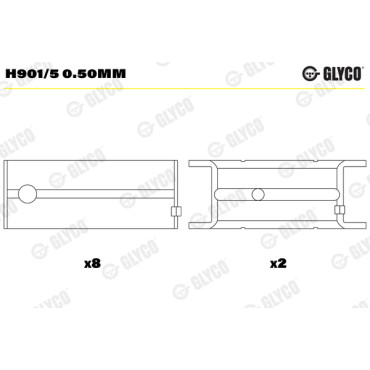 Комплект вкладышей двигателя Glyco h901/5050mm