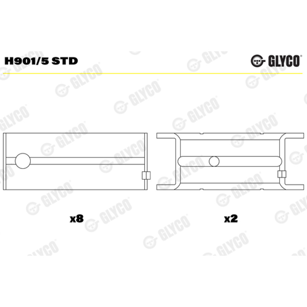 Комплект вкладышей двигателя Glyco h901/5std