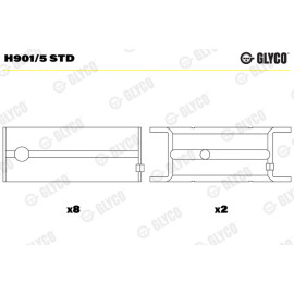 Комплект вкладышей двигателя Glyco h901/5std