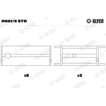Комплект вкладишів двигуна Glyco h901/5std
