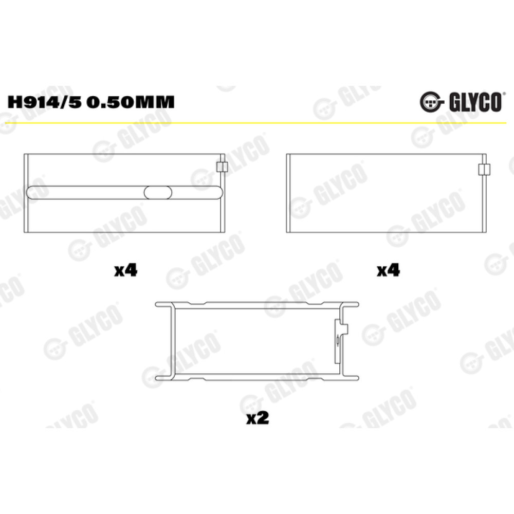 Комплект вкладишів двигуна Glyco h914/5050mm