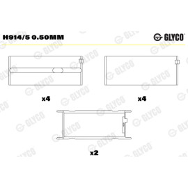 Комплект вкладишів двигуна Glyco h914/5050mm
