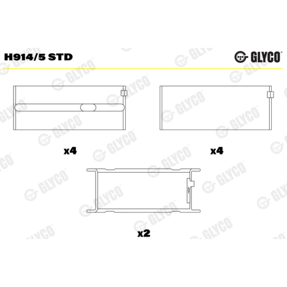 Комплект вкладишів двигуна Glyco h914/5std