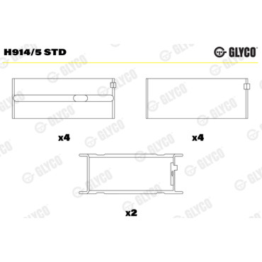 Комплект вкладишів двигуна Glyco h914/5std