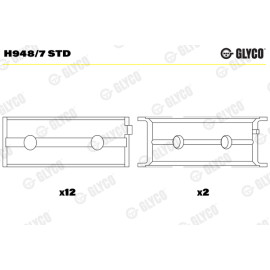 Комплект вкладышей двигателя Glyco h948/7std