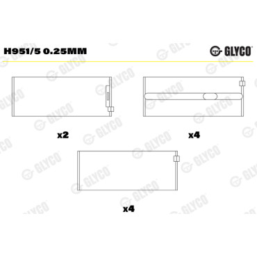 Комплект вкладышей двигателя Glyco h951/5025mm