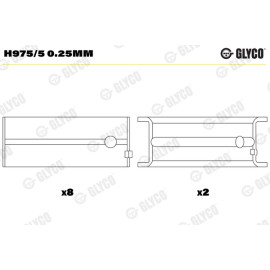 Комплект вкладишів двигуна Glyco h975/5025mm