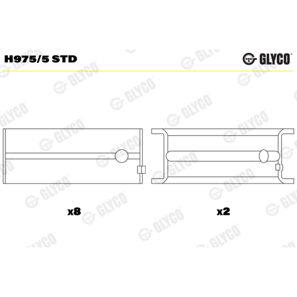 Комплект вкладишів двигуна Glyco h975/5std