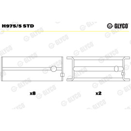 Комплект вкладишів двигуна Glyco h975/5std