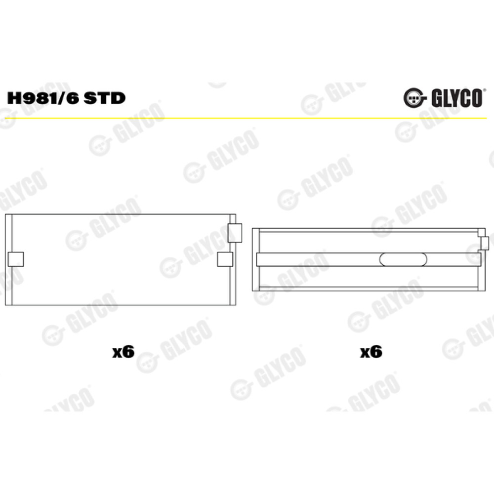 Комплект вкладышей двигателя Glyco h981/6std