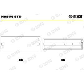 Комплект вкладышей двигателя Glyco h981/6std