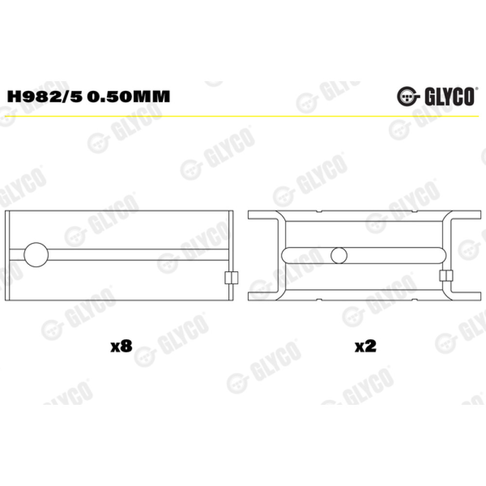 Комплект вкладишів двигуна Glyco h982/5050mm
