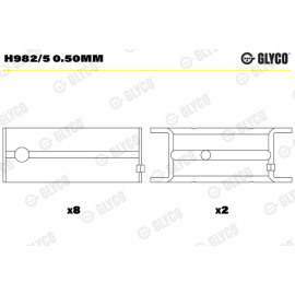 Комплект вкладишів двигуна Glyco h982/5050mm