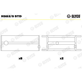 Комплект вкладишів двигуна Glyco h982/5std