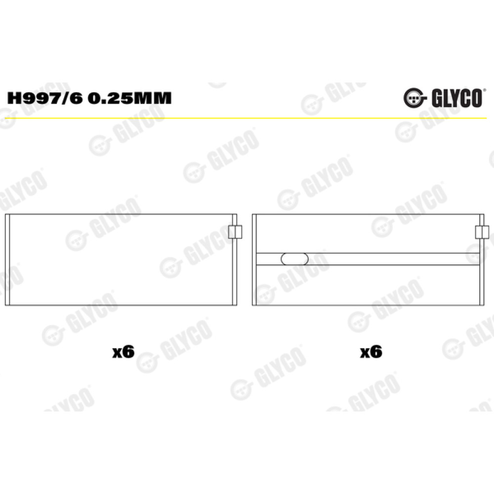 Комплект вкладишів двигуна Glyco h997/6025mm