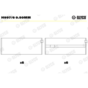 Комплект вкладишів двигуна Glyco h997/6050mm