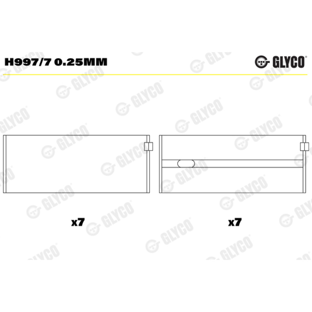 Комплект вкладышей двигателя Glyco h997/7025mm