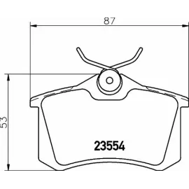 Колодки тормозные дисковые, задняя ось HELLA 8db355018111