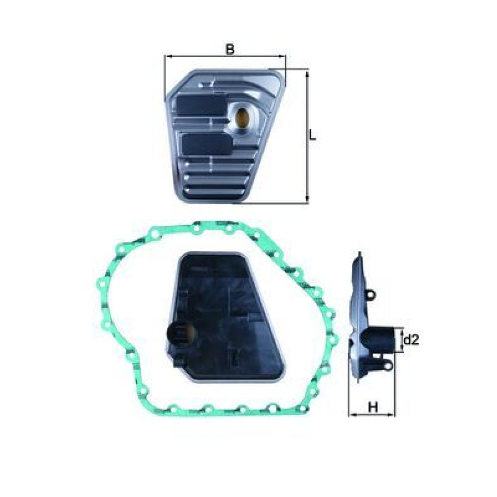 Фільтр АКПП Audi A4/A6/A8 97-11/Seat Exeo 1.6-2.0 09-13 (01J/01J 301 383 S/01J 301 383 T) MAHLE hx167d