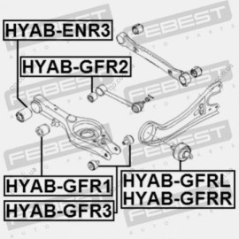 Сайлентблок заднего нижнего рычага Febest hyabgfr3