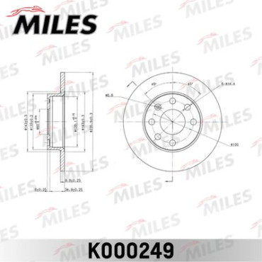 Диск тормозной передний MILES k000249