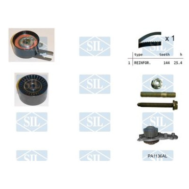 Комплект ГРМ+насос Saleri SIL k1pa1136al