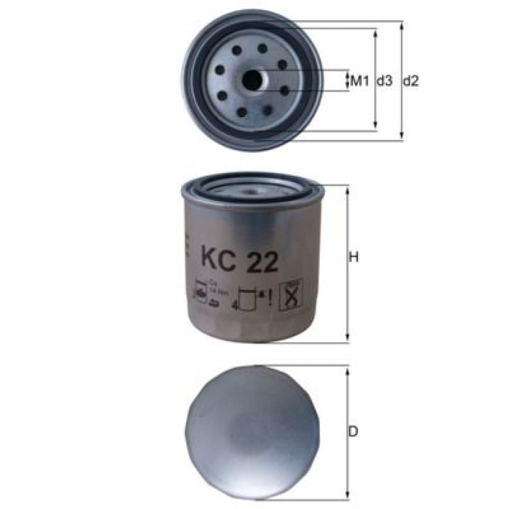 Фільтр паливний MAHLE / KNECHT kc22