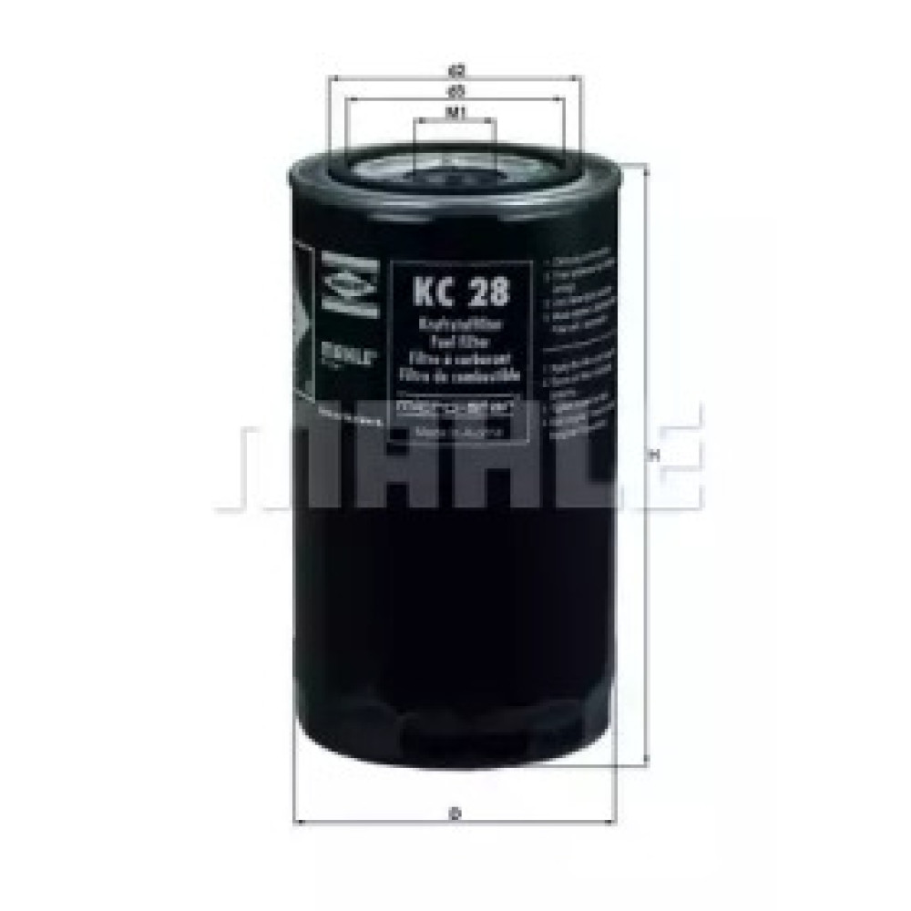 Фільтр палива MAHLE ORIGINAL kc28