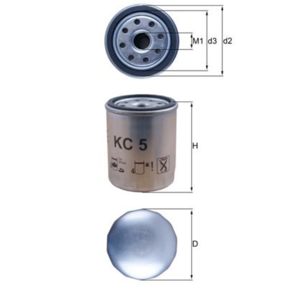 Фильтр топливный MAHLE kc5