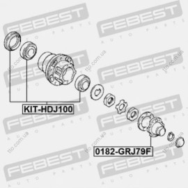 Подшипник полуоси задний комплект Febest kithdj100