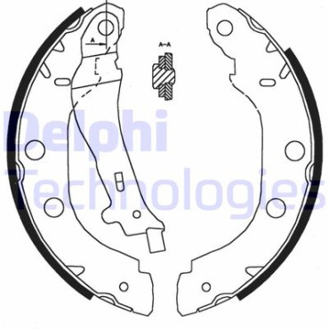 Комплект тормозных колодок из 4 шт. барабанов DELPHI ls1828