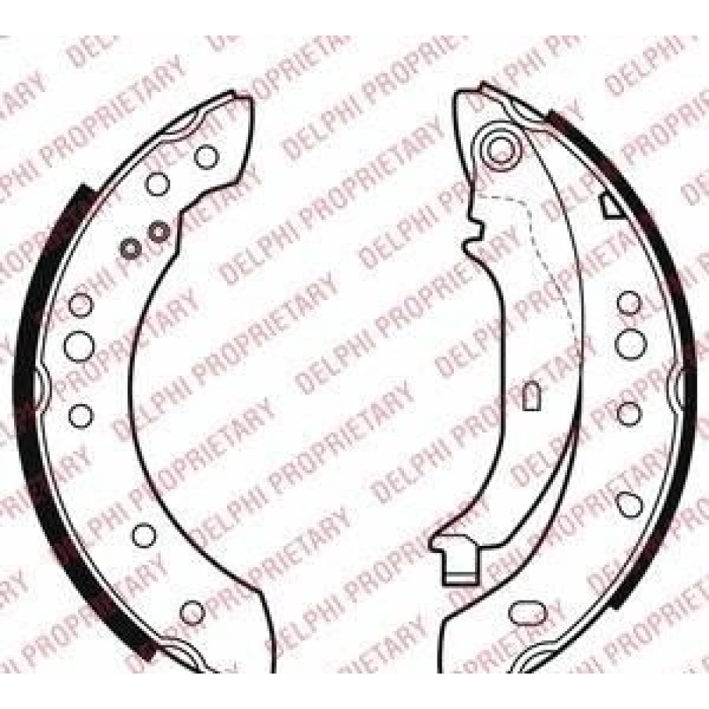 Комплект тормозных колодок из 4 шт. барабанов DELPHI ls2002