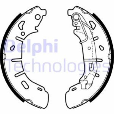 Комплект тормозных колодок из 4 шт. барабанов DELPHI ls2050