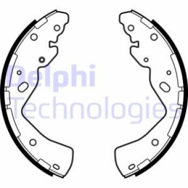 Комплект тормозных колодок из 4 шт. барабанов DELPHI ls2143