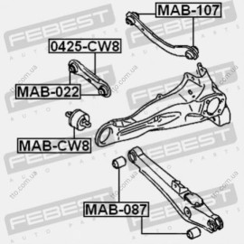 Сайлентблок важеля задній продов. Febest mabcw8
