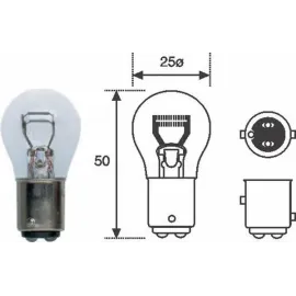 P21 5W 12 Лампа розжарювання (12V P21/5W) MAGNETI MARELLI 008528100000