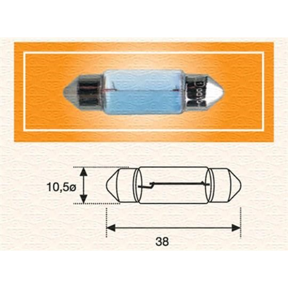 C10W 24V Автолампа пальчиковая (38мм) MAGNETI MARELLI c10w24