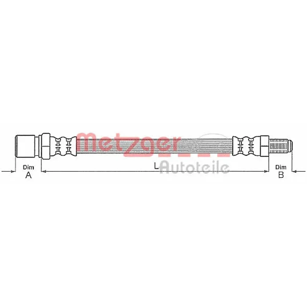 Шланг тормозной передний Metzger 4118426