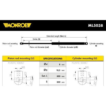 Амортизатор багажника MONROE ml5038
