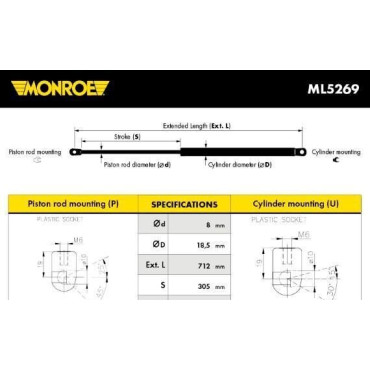 Амортизатор багажнику MONROE ml5269