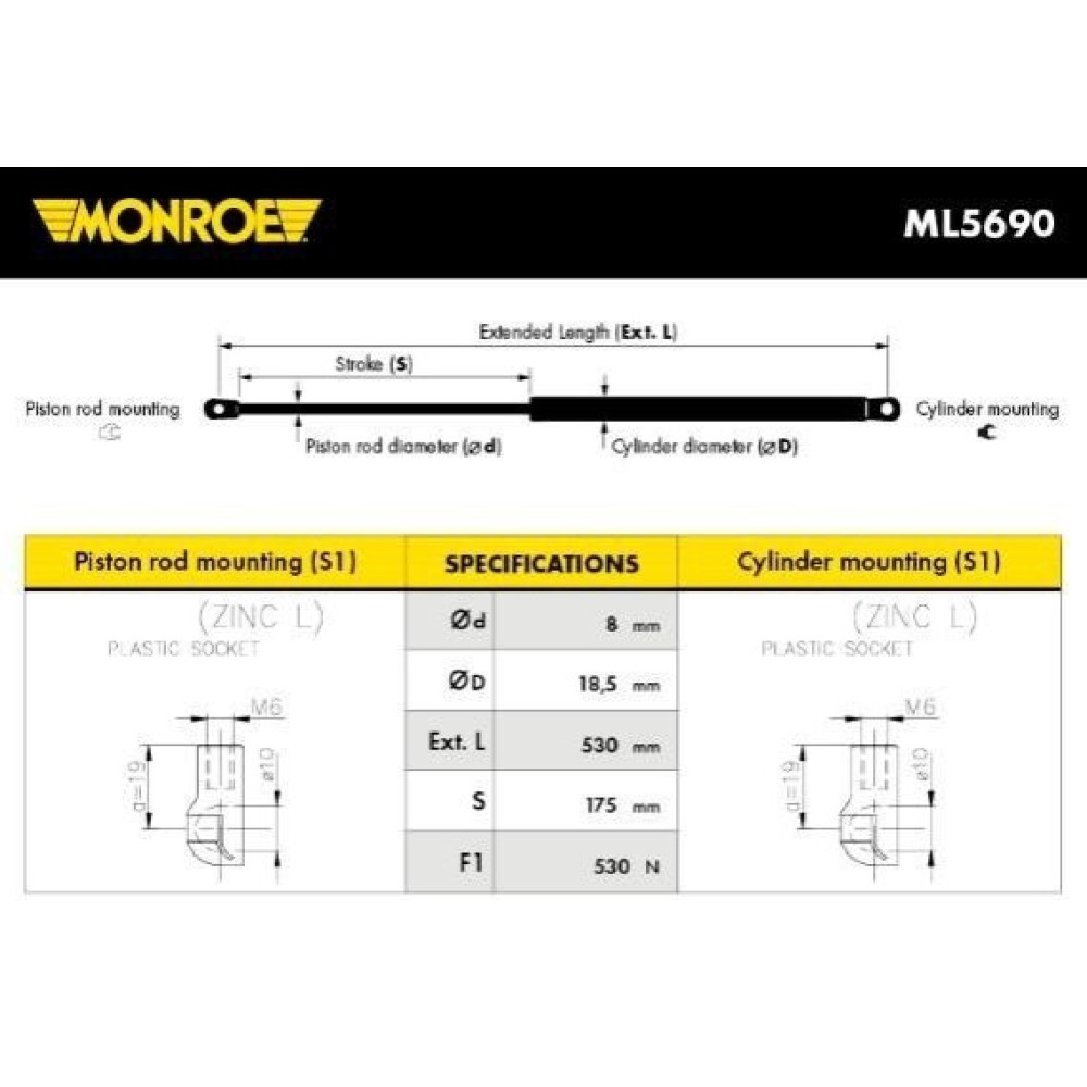 Амортизатор багажнику MONROE ml5690