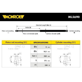 Амортизатор багажнику MONROE ml5690