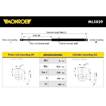 Амортизатор багажнику MONROE ml5829