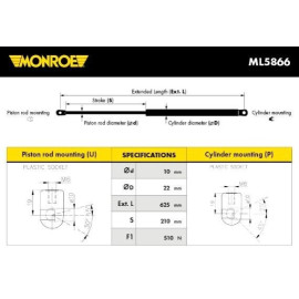 Демпфер двери багажника MONROE ml5866