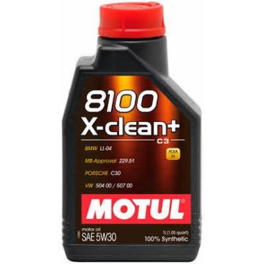Масло моторное 8100 X-Clean+ 5W-30, 1л. MOTUL 106376