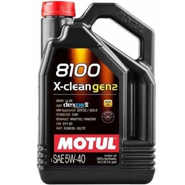 Олива моторна 8100 X-Clean Gen2 5W-40, 5л. MOTUL 109762