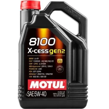 Масло моторное 8100 X-cess Gen2 5W-40, 5л.368206GEN2 MOTUL 109776