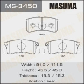 Колодки тормозные дисковые Masuma ms3450